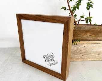 SHIPS TODAY - 8x8" Square Picture Frame - Deep Flat Style Built from Solid Natural Walnut - In Stock - 8x8 inch Photo Frame Gallery Wall