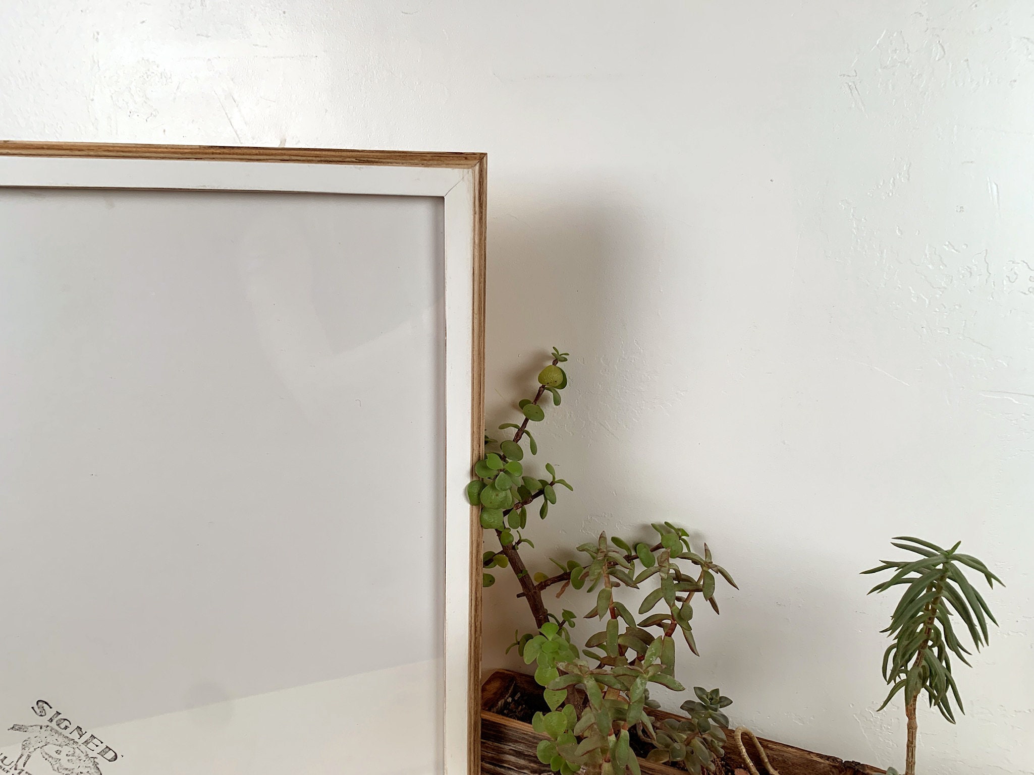 12x16 Picture Frame In 1x1 2 Tone Style With Vintage White Finish 12 X 16 Frame Includes Plexiglass In Stock Same Day Shipping