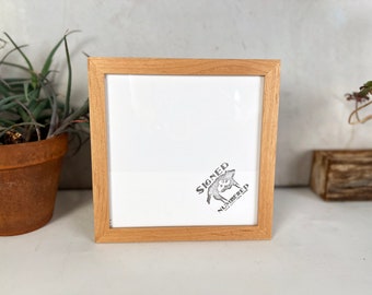 SHIPS TODAY - 8x8" Picture Frame - Peewee Style with Solid Natural Alder Finish - In Stock - 8 x 8 Square Frame