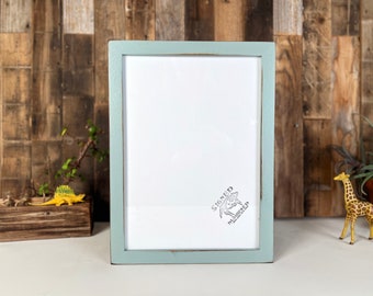 SHIPS TODAY - 10x14" Picture Frame - 1x1 Flat Style with Vintage Homestead on Walnut Finish - In Stock - Handmade 10 x 14 Frame