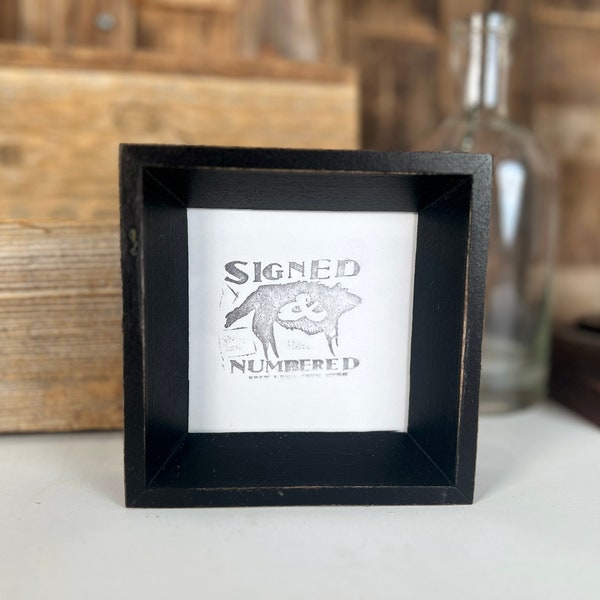 SHIPS TODAY - 4x4 Solid Hardwood Frame - Park Slope Style with Vintage Black Finish - In Stock - Square 4 x 4 Picture Frame Modern