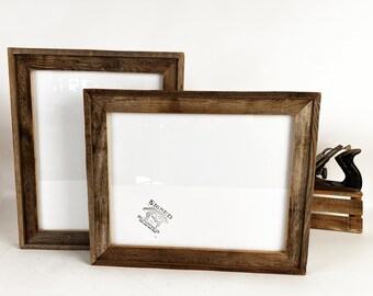 SHIPS RIGHT AWAY - 11x14 Picture Frame in Rustic Reclaimed Cedar Build Up Style - In Stock Upcycled Wood Frame