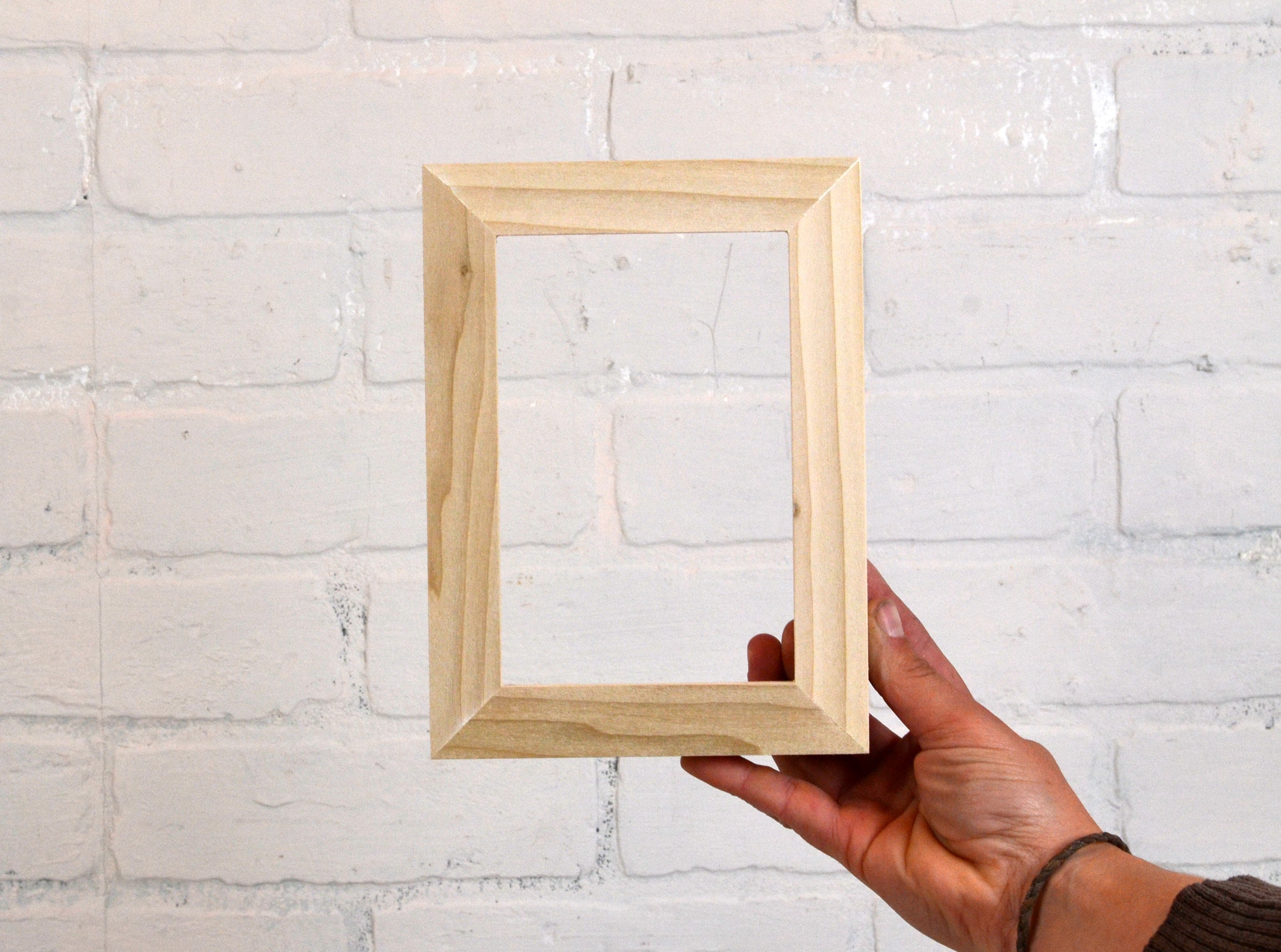 Blank Picture Frames For Artists 1x1 Flat Natural Poplar Style