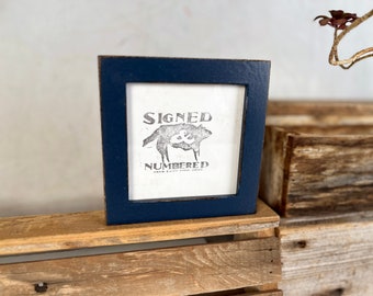 4x4 Photo Frame - SHIPS TODAY - Peewee Style with Vintage Navy Blue Finish - In Stock - 4 x 4 Photo Frames