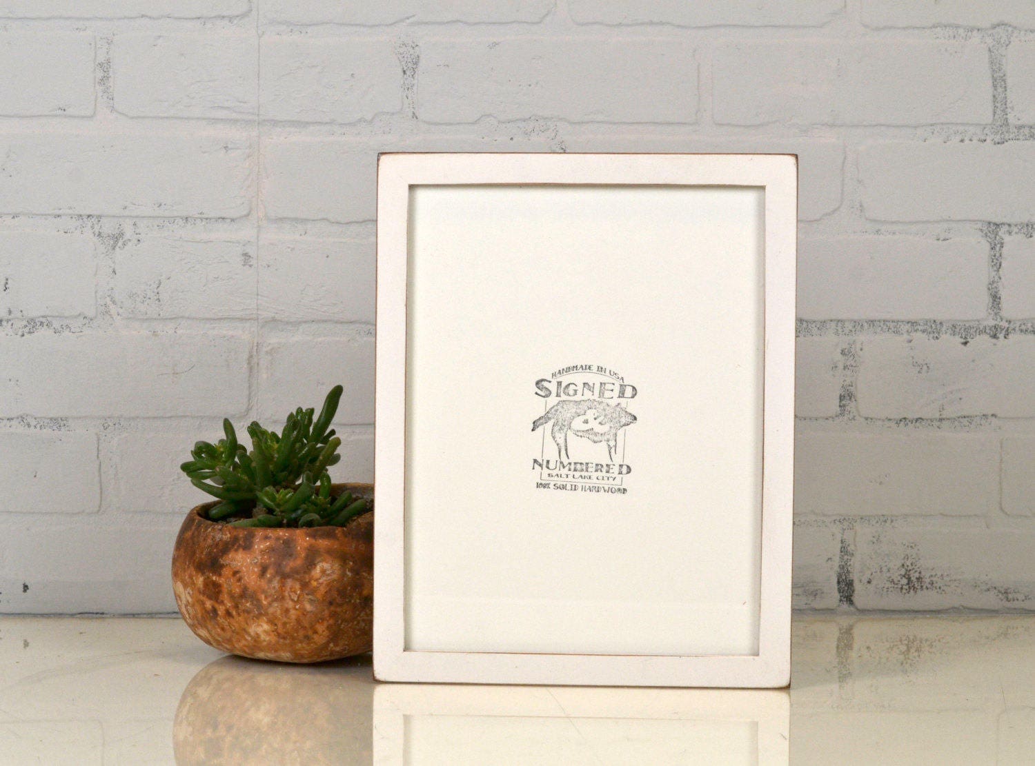 8.5 x 11 Picture Frame in Peewee Style with Vintage White Finish IN STOCK Same Day Shipping