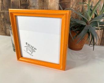 SHIPS TODAY - 8x8" Picture Frame - Kings Peak Style with Vintage Orange Finish - In Stock - 8 x 8 Square Photo Frame