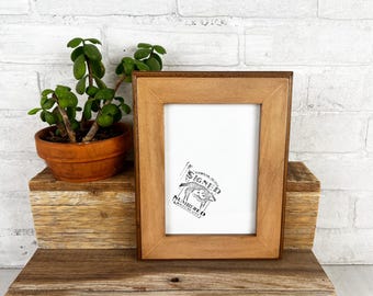 5x7" Picture Frame - SHIPS TODAY - 1.5 2-Tone Style with Coral Wash on Alder Finish - In Stock - 5 x 7 Photo Frame Rustic