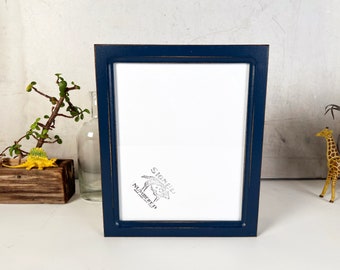 8x10" Picture Frame - SHIPS TODAY - 1x1 Inside Cove Style with Vintage Navy Blue 8 x 10 Frame - In Stock - 8x10 photo display