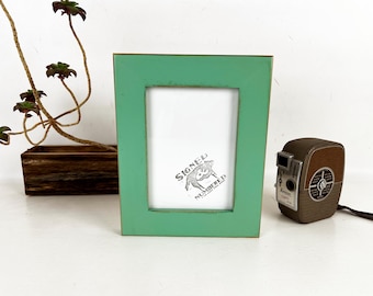 5x7" Picture Frame - SHIPS TODAY - 1.5 Standard Style with Vintage Robin's Egg Finish - In Stock - 5 x 7 Photo Frame Rustic Green