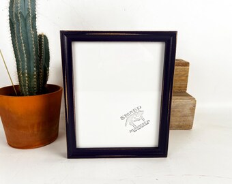 SHIPS TODAY - 8x10 Picture Frame - Foxy Cove Style with Vintage Deep Purple Finish - In Stock - Rustic Handmade Photo Frame 8 x 10