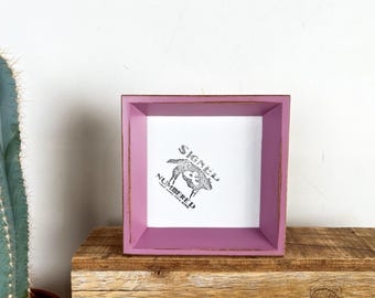 SHIPS TODAY - 5x5 Square Picture Frame - Park Slope Style with Vintage Violet Finish - In Stock - 5 x 5 Photo Solid Wood Frame Purple
