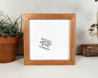 SHIPS TODAY - 8x8" Picture Frame - 1x1 Flat Style with Natural Cherry Finish - In Stock - 8 x 8 Square Photo Frame Modern Room Decor