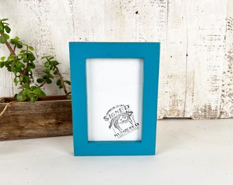 4x6 Picture Frame - SHIPS TODAY - 1x1 Flat Style with Vintage Turquoise  Finish - In Stock - 4 x 6 Photo Frame