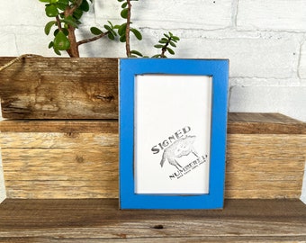 SHIPS TODAY - 4x6" Picture Frame - Peewee Style on Poplar with Vintage Cobalt Blue Finish - In Stock - Gallery Frame 4 x 6 inches