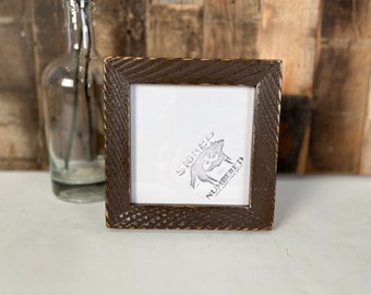 SHIPS TODAY - 5x5 Square Picture Frame - 1x1 Roughsawn Style with Super Vintage Chocolate Finish - In Stock - 5 x 5 Photo Frame Rustic