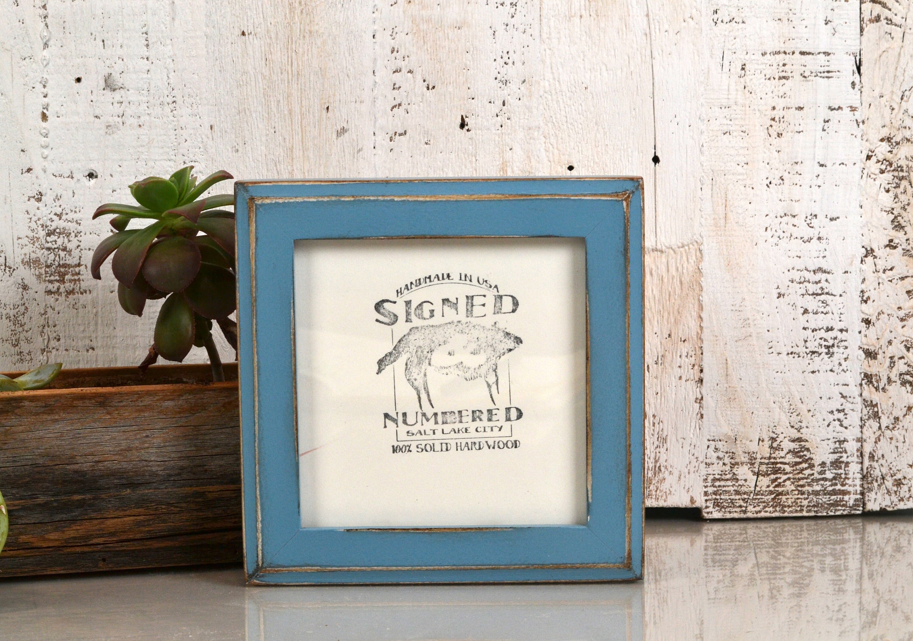 5x5 Inch Square Picture Frame In 1x1 Outside Cove Style With Vintage 