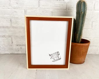 SHIPS TODAY - 8x10 Picture Frame - Foxy Minus Style with Natural Poplar and Cinnamon Wash - In Stock - Modern Handmade Photo Frame 8 x 10