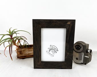 5x7" Picture Frame - SHIPS TODAY - 1.5 Standard Style with Solid Dark Gray Wash Finish - In Stock - 5 x 7 Photo Frame Rustic Grey