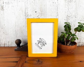 5x7" Picture Frame in PeeWee Style with Vintage Buttercup Finish - Same Day Shipping - IN STOCK - Gallery Frame 5 x 7 Yellow