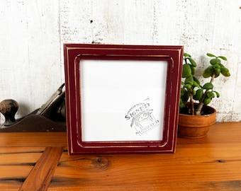 SHIPS RIGHT AWAY - 6x6 Picture Frame in 1x1 Double Cove Style with Vintage Wine Finish - In Stock 6 x 6 Photo Frames on Sale