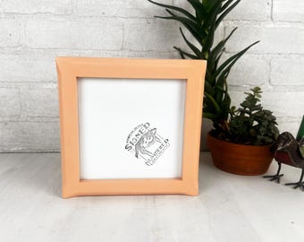 SHIPS RIGHT AWAY - 6x6 Picture Frame in 1x1 Flared Corners Style with Solid Coral Blush Finish - In Stock 6 x 6 Photo Frames on Sale