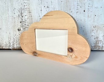 4x6 Cloud Shape Picture Frame Unpainted Ready for Crafting - 4 x 6 inch Landscape Orientation Table Top Picture Frame