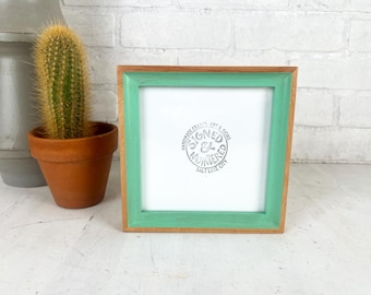SHIPS RIGHT AWAY - 6x6 Picture Frame in Foxy Alder Minus Style with Robin's Egg Wash - In Stock - 6 x 6 Photo Frames on Sale