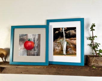 Gift Frame - Includes Photo Printing and Matting - Choose Your Frame Color and Photo Size - 1x1 Flat Style with Vintage Finish