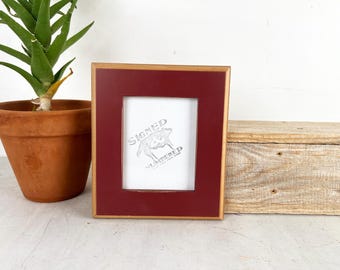SHIPS TODAY - 4x5 Picture Frame - 1.5 2-Tone Style with Vintage Wine Finish - In Stock - 4 x 5 inch Red Frame Unique Gift