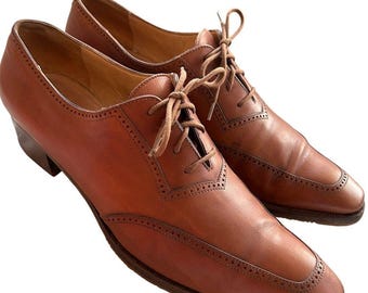 VINTAGE 90s Women’s Nieman Marcus Oxfords - Classic Brown Leather 9M