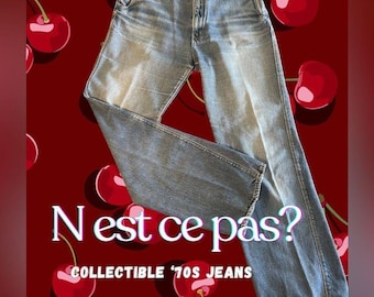 70s High Waist Snap Pocket Jeans Rare Vintage Denim