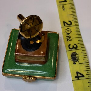 Vintage Limoges Record Player Trinket Box | Phonograph Peint Main image 6