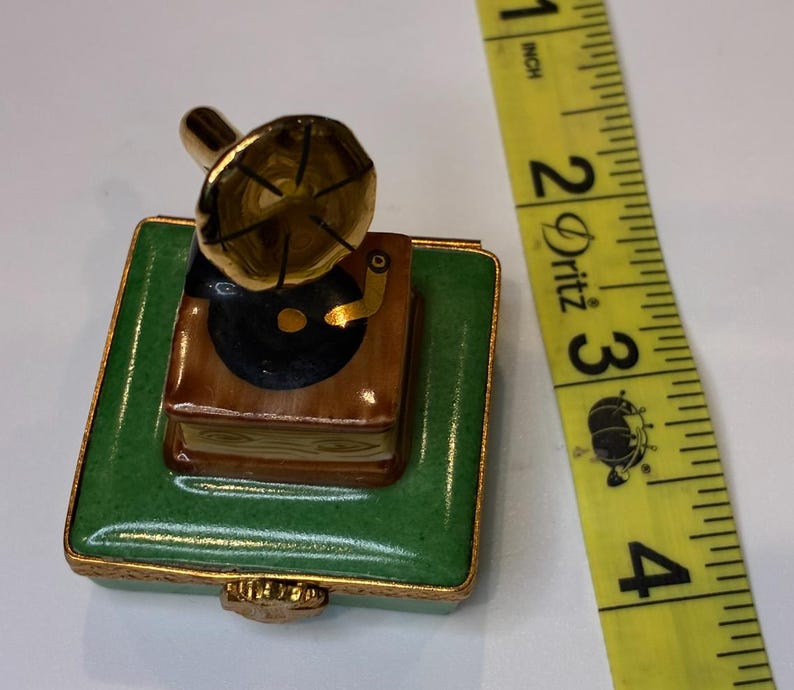 Vintage Limoges Record Player Trinket Box | Phonograph Peint Main image 6