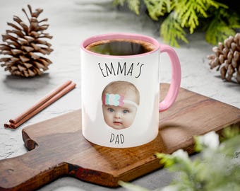 Custom Baby Photo Dad Mug, Personalized New Dad Gift, Father’s Day Gift from Baby, Cute Baby Face Mug, Father's Day Gift, M0075