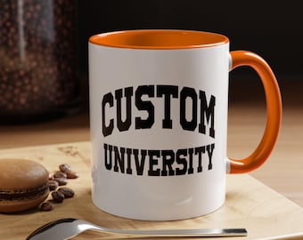 Custom University Mug, Personalized College Cup, Graduation Gift for Students Professors Alumni, School Spirit Campus Pride Mug, M0041