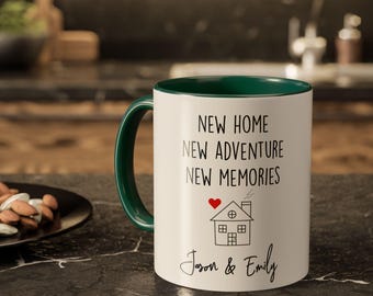 New Home Mug Personalized, Housewarming Gift for Couples, Custom New Adventure Coffee Cup, New Memories Moving In Present, M0061