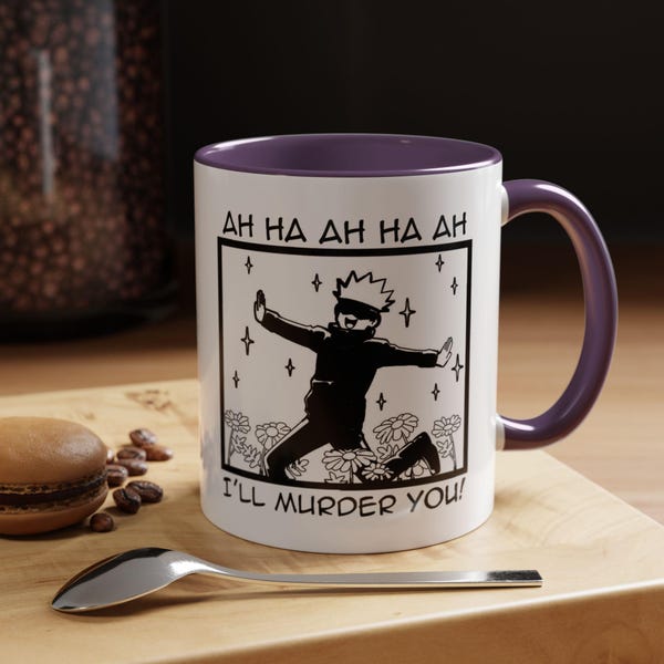 Rolig animemugg | Animememe-mugg | Satoru Gojo-mugg | Sarkastisk kaffemugg | Manga-mugg med mörk humor | Kawaii serietidningsmugg | Otaku-present | M0034