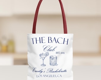 Personalized Bachelorette Tote Bag, Custom Bach Party Gift Bag, Bridal Party Favor, Bride Squad Weekend Bag, Bach Party Keepsake, T001