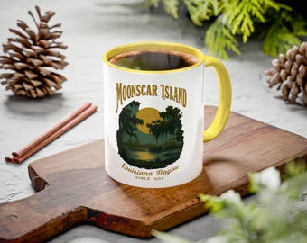 Moonscar Island Mug, Spooky Halloween Coffee Cup, Louisiana Bayou Vintage Style Gift, Retro Horror Aesthetic Mug, Gift for Her, M0089