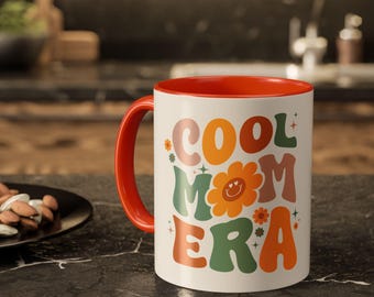 Cool Mom Mug Gift, Colorful Retro Coffee Cup for Mom, Gift for Mom, Fun Baby Shower Gift, New Mom Mug, Unique Mother's Day Present, M0079