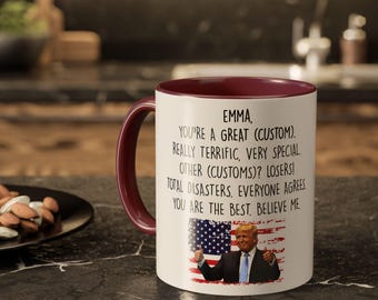 Tazza divertente di Trump, regalo personalizzato per amici, colleghi, qualsiasi professione, laureati, nome e professione personalizzati, tazza da caffè esilarante, M0066