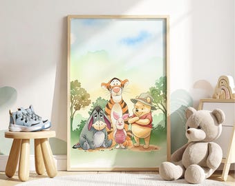 赤ちゃんのくまのプーさんとティガーのプリント くまのプーさんの