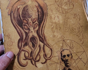 Cthulhu Necronomicon Page - Book of the Dead - Lovecraft Inspired - RPG and LARP page