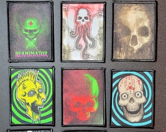 SKULLS, horror, occult, heavy metal patches - Iron-On