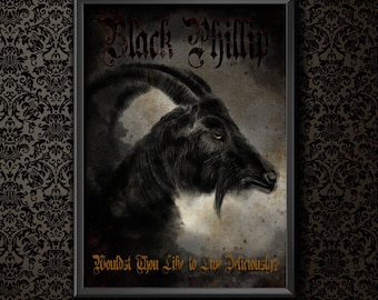 Black Phillip print of digital painting