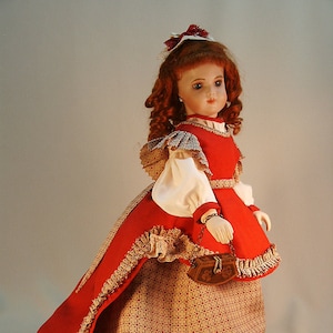 1860s CARRIAGE DRESS ~ 12&quot; French Fashion doll costume pattern