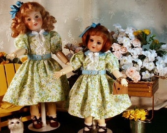PIROUETTE Bleuette and Rosette patterns for doll clothing - 1958 Gautier Languereau - Sweet Dress