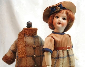 Robe Et Jupon Pour Poupée Ancienne Bleuette - 30-35 Cm - Années 1950 - France