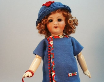 ROBE DE JERSEY 1927 Bleuette pattern for doll clothing - LSdS Skirt and Tunic Top