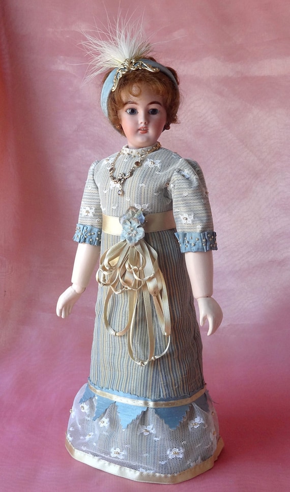 french fashion doll dress Doll Clothes Vintage Green Bunny Dress for 12 inches Doll